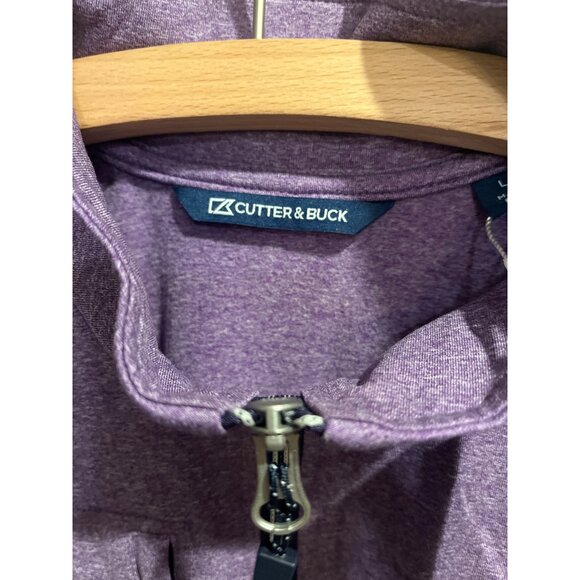 Cutter & Buck Power Basketball Purple Quarter-Zip Pullover L Sustainable Materia - Picture 4 of 7